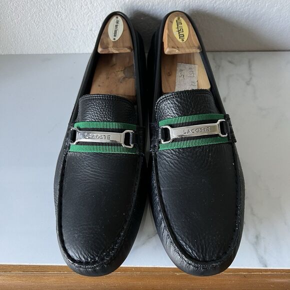LACOSTE ANSTED 119 Moccasin Leather For Men’s Size 12 Black Green main image 5